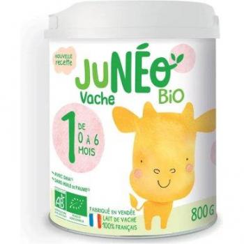 Juneo Leche de Vaca Ecológica 1ª Edad para Bebés de 0 a 6 Meses 800g