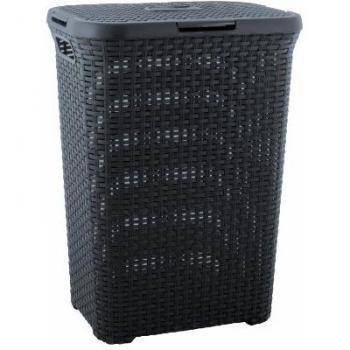 Cesto de ropa sucia Curver Style 60L con tapa, color antracita