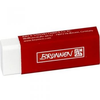 Brunnen - Goma de borrar, 6 x 2 x 1,2 cm, diseño con envoltorio protector, color blanco y rojo