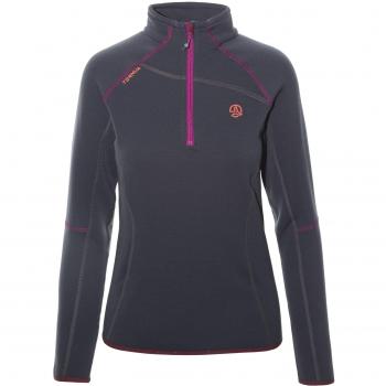 Ternua Kanya 1/2 Zip W Camiseta, Mujer, Negro