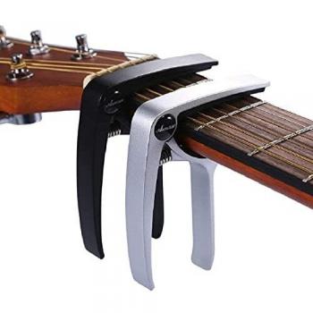 Asmuse Trigger Cejilla Guitarra Capo Española Electrica Acustica Folk Ukelele Bajo Instrumento Guitar Capo Ligero Aleación de Aluminio con 6 Selecciones Guitarra-2 piezas