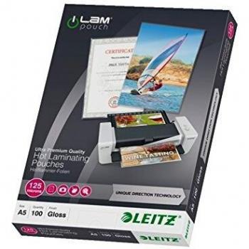 Fundas de Plastificación Leitz iLAM UDT A5 Brillantes 125 Micras - Pack de 100 Unidades