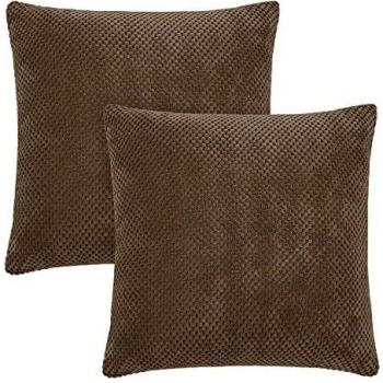 Amazon Brand - Umi Juego de 2 Funda Cojín 45x45cm, Funda Cojín Sofá Fundas de Almohada para Salon Sofá Habitación Suave de Pana, Marrón