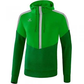 Erima Squad Hoodie - Men's Fern Green/Silver Grey, Size XL
