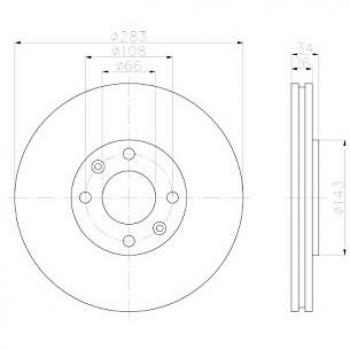 Disco de freno 8DD355108371 HELLA