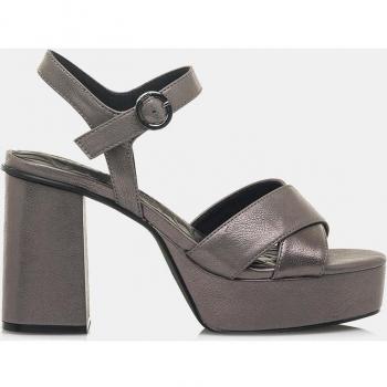 Mustang Sandalias Sindy para Mujer con Plataforma, Tiras Cruzadas y Tacón Bloque de 9cm Altura - Color Beige