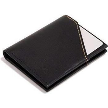ROIK Cartera para Hombre o Mujer, con Bloqueo RFID 100% de Piel, Cuero de Vacuno, Hecho a Mano en España - Delgada para tarjeas y Billetes, Tarjetero,Color Black