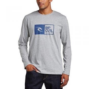 Ripit Ripawatu - Camiseta de manga larga con cuello redondo para hombre, color grey