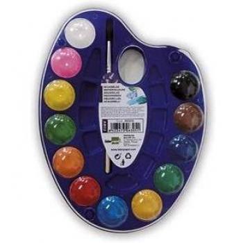 Acuarela liderpapel 12 colores con pincel y deposito incluye paleta de plastico