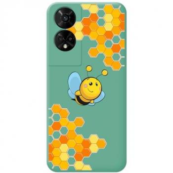 Funda Silicona Líquida Verde para TCL 50 5G con diseño de Abeja y Dibujos