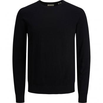 Jack & Jones Jersey Emil Knit Noos - Sudadera de hombre, color negro, tejido de punto, estilo casual, ajuste regular