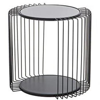 Adda Home Mesa Auxiliar Metal Cristal Koulova 50x50x48 Cm - Elegante y Resistente