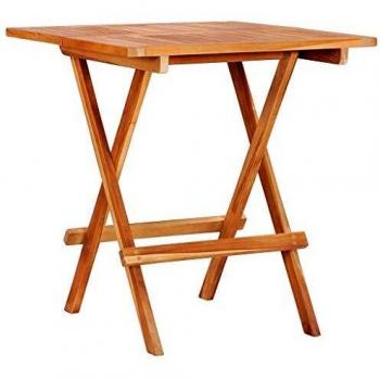 vidaXL Mesa plegable de bistró de madera maciza de teca 60x60x65 cm