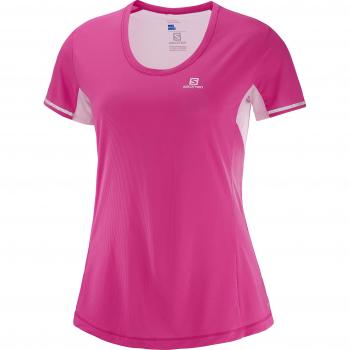 Salomon Agile SS Camiseta de Manga Corta, Mujer, Fucsia