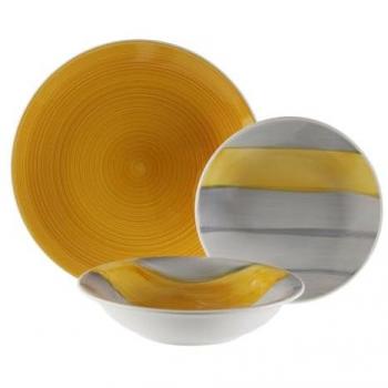 Set de Vajilla Versa Leanne Amarillo Gres 26,5 x 26,5 cm 18 Piezas