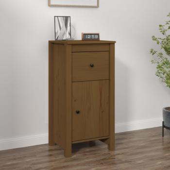 Aparador de madera maciza de pino marrón ámbar 40x35x80 cm
