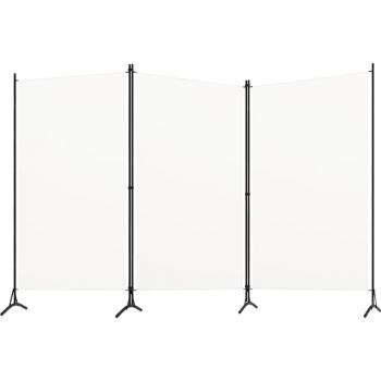 vidaXL 3-Panel Room Divider White 260x180 cm