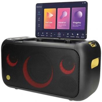 Ikarao Break X1 Máquina de Karaoke Portátil 800W con Pantalla Táctil de 13.3, 2 Micrófonos Inalámbricos y Bluetooth