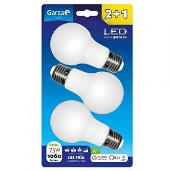 Garza LED Bombilla STD 12W E27 240º 1060Lm 65K BL2+1, Blanco