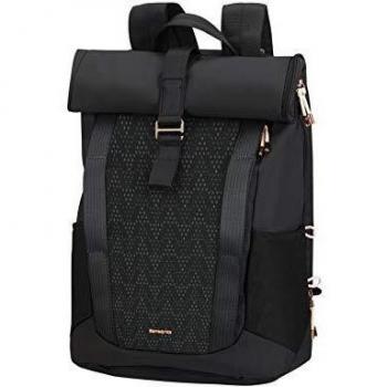 Samsonite 2WM Lady - Mochila Roll Top para Portátil, 42 cm, 16 L, Negro