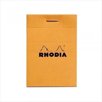 Bloc de Notas RHODIA Nº 10, DIN A8, Cuadrícula 5x5, Naranja, 80 Hojas