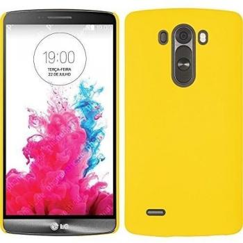 PhoneNatic Funda Rígida Compatible con LG G3 - Goma Amarillo - Cover Cubierta + Protector de Pantalla