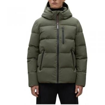 Cazadora de hombre acolchada impermeable con capucha Ecoalf Bazon verde oliva S