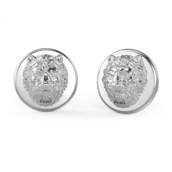 Pendientes de Acero Inoxidable para Hombre Guess Lion King JUME01319JWSTT-U con Diseño de Cabeza de León