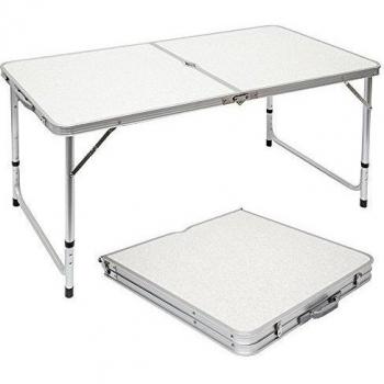 Mesa Plegable de Camping Ultraligera Portátil 50x70x58cm Blanca