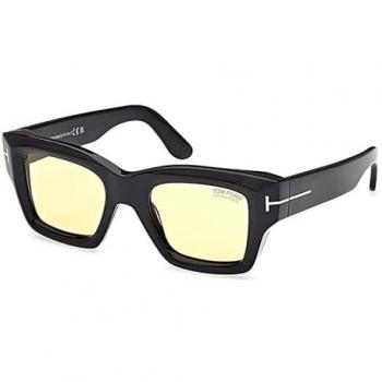 Tom Ford Ilias FT1154 Photocromic Square Sunglasses with Yellow Lens and Black Frame