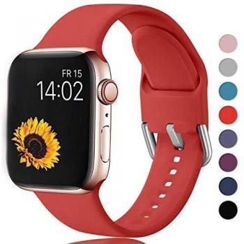 Sichen Correa de Repuesto Compatible con Correa de Reloj 44 mm 42 mm 40 mm 38 mm, Correa de Pulsera de Repuesto Impermeable de Silicona Suave para iWatch Series 6/5/4/3/2/1