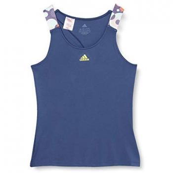 ADIDAS Camiseta Tirantes G Keyhole Tank Junior Niña tirantes azul de tenis y padel - FK7148, Sin Mangas, Tech Indigo/Shock Yellow