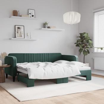 Sofá cama nido terciopelo verde oscuro 80x200 cm