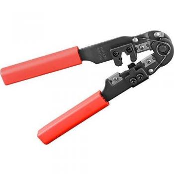 Goobay 77124 Alicates de presión para conectores modulares RJ45 Incluye cortador y pelacables para cables apantallados y sin apantallar