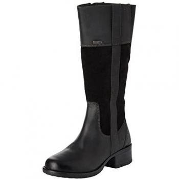 Hush Puppies Samara Women's Knee High Memory Foam Leather Boots - Black - Size UK 5