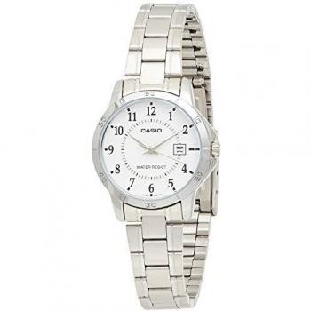 Casio Women's Analog Watch LTP-V004D-7B, 30mm Silver Stainless Steel Dial