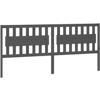 Cabecero de cama madera maciza de pino gris 205,5x4x100 cm