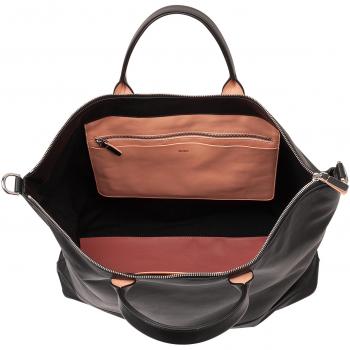 Bolso de mano multiposición grande de piel con cremallera