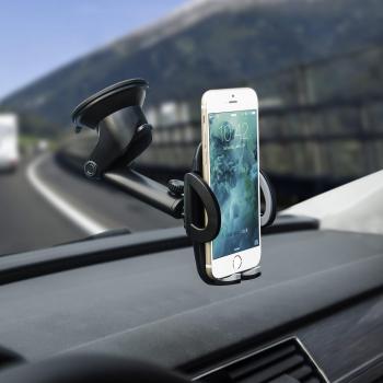 Soporte Móvil Coche Universal para Parabrisas. Soporte Salpicadero Rejilla Ventilación con Botón Fácil Liberación y Almohadilla Gel Super Adhesiva para iPhone , Samsung , HTC, Sony, LG.