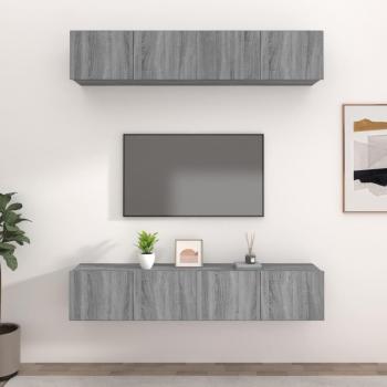 Muebles de TV 4 piezas Sonoma gris 80x30x30 cm madera multicapa
