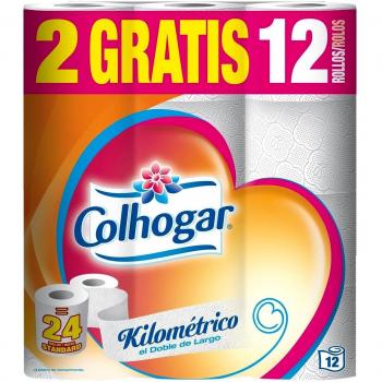 Colhogar Ultra Suave XXL x12 - Papel Higiénico Suave - Paquete con 12 Rollos Extra Grandes - Papel de Baño de 2 Capas - 100% Libre de Perfume - Blanco