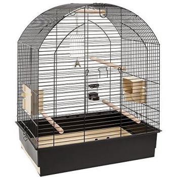 Jaula Greta para Periquitos y Calopsittas con Accesorios, 69.5 x 44.5 x 84 cm, Color Negro