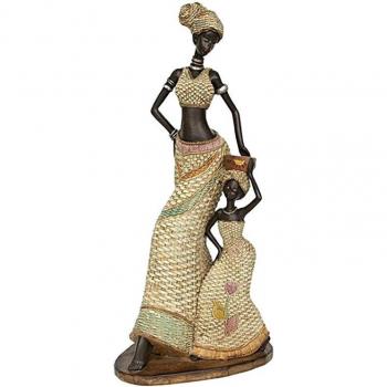 Figura de resina africana niña ROMIMEX WORLD
