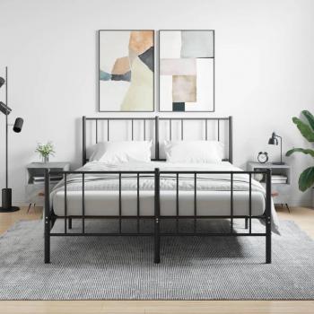 Mesita de noche 2 uds madera ingeniería gris hormigón 40x35x47,5 cm