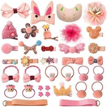 HBselect 34 Piezas Clips Pelo Bebe Niña Gomas Pelo Niña Multicolor Pinzas Pelo Lazos Accesorios Para El Pelo Bebé Niñas