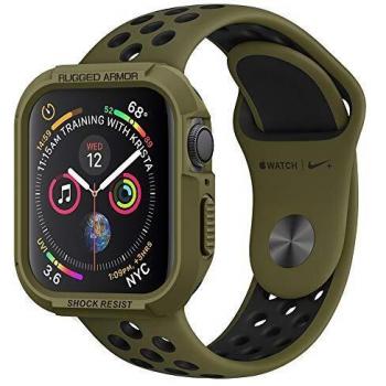 Spigen Rugged Armor Compatible con Apple Watch Funda para 44 mm Series 6/SE/5/4 - Verde Oliva