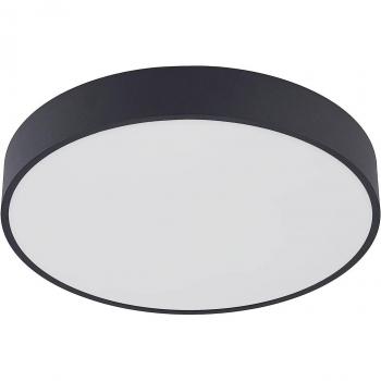 Plafón LED Arcchio Vanida, negro, 40 cm, moderno, hecho de aluminio, ideal para cocina, 1 llama