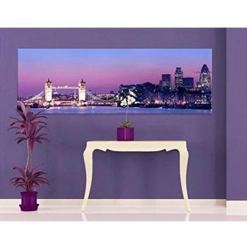 Cuadro de lienzo no.519 Tower Bridge In London At Night 120x40cm , Dimensions:40cm x 120cm x 4cm