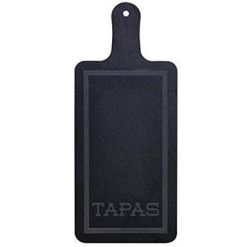 Inde 67552 Bandeja para Tapas con Mango Diseño de Pizarra, Multicolor, 14 x 33 cm, 4 unidades