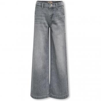 Only Kogcomet Wide Leg Girl's Jeans - Medium Grey Denim